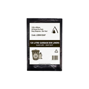 120L LDPE Garbage Bin Liners (100ctn)